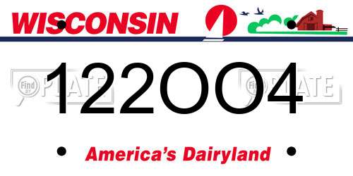 122OO4 Wisconsin License Plate