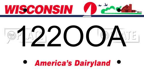 122OOA Wisconsin License Plate