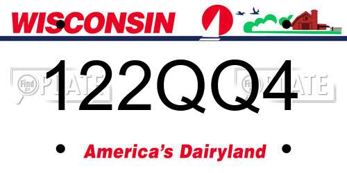 122QQ4 Wisconsin License Plate