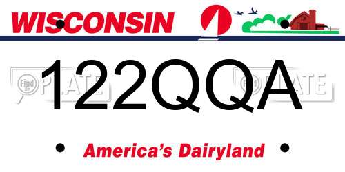 122QQA Wisconsin License Plate