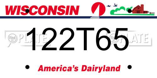 122T65 Wisconsin License Plate