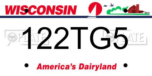 122TG5 Wisconsin License Plate