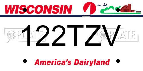 122TZV Wisconsin License Plate