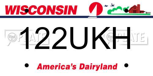 122UKH Wisconsin License Plate