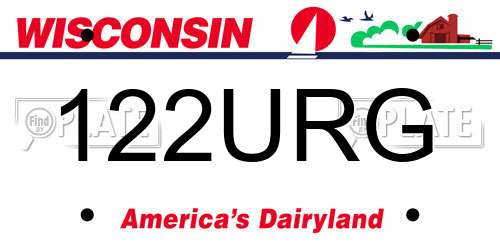 122URG Wisconsin License Plate