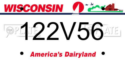 122V56 Wisconsin License Plate