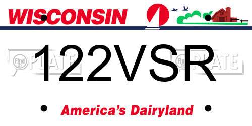 122VSR Wisconsin License Plate