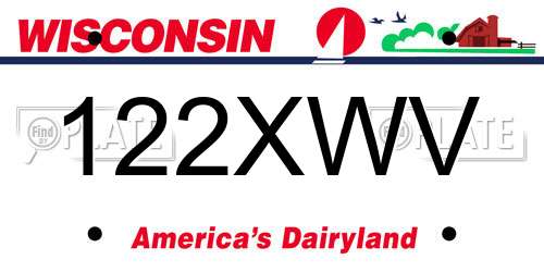 122XWV Wisconsin License Plate