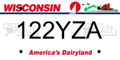 122YZA Wisconsin License Plate