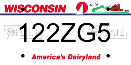 122ZG5 Wisconsin License Plate