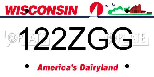 122ZGG Wisconsin License Plate