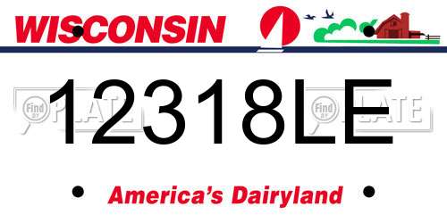 12318LE Wisconsin License Plate