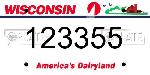 123355 Wisconsin License Plate