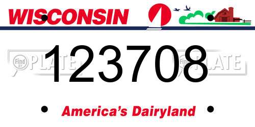 123708 Wisconsin License Plate