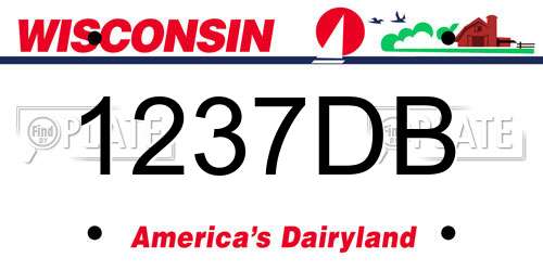 1237DB Wisconsin License Plate