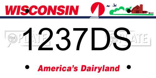 1237DS Wisconsin License Plate