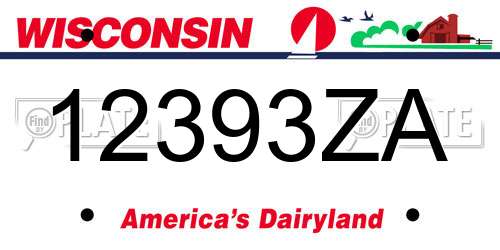 12393ZA Wisconsin License Plate