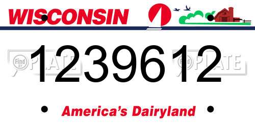 1239612 Wisconsin License Plate
