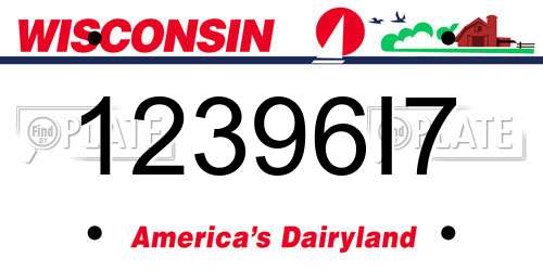 12396I7 Wisconsin License Plate