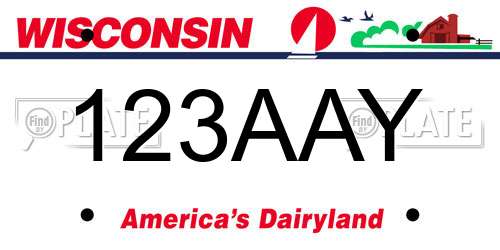 123AAY Wisconsin License Plate