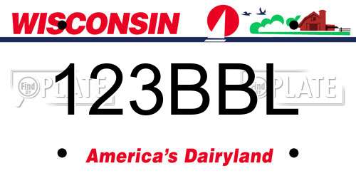 123BBL Wisconsin License Plate