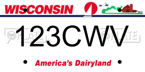 123CWV Wisconsin License Plate