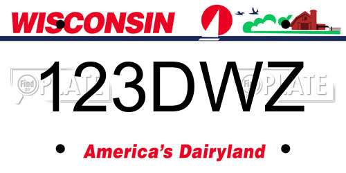 123DWZ Wisconsin License Plate
