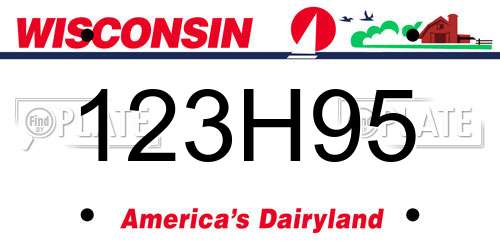 123H95 Wisconsin License Plate