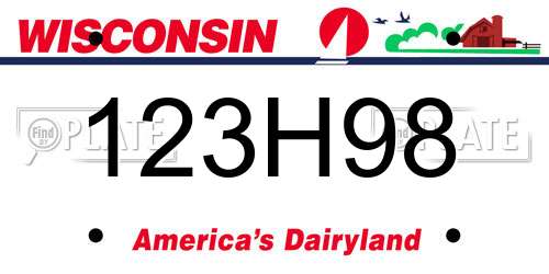 123H98 Wisconsin License Plate