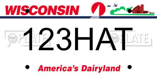 123HAT Wisconsin License Plate