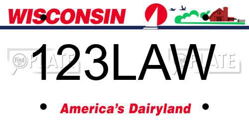 123LAW Wisconsin License Plate