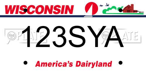 123SYA Wisconsin License Plate