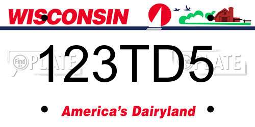 123TD5 Wisconsin License Plate