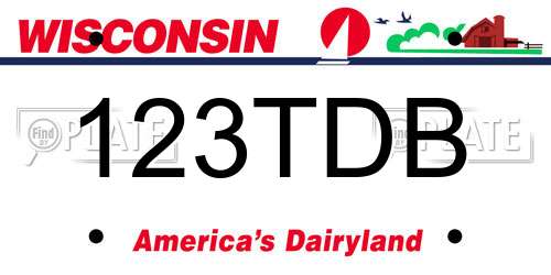 123TDB Wisconsin License Plate