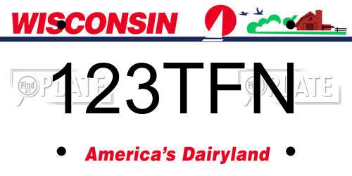 123TFN Wisconsin License Plate