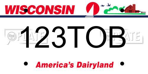 123TOB Wisconsin License Plate