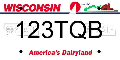 123TQB Wisconsin License Plate