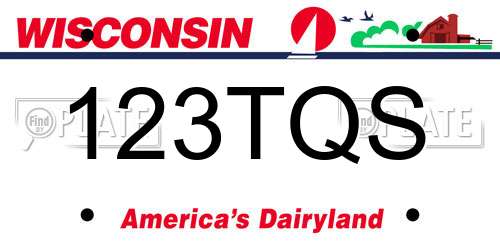 123TQS Wisconsin License Plate