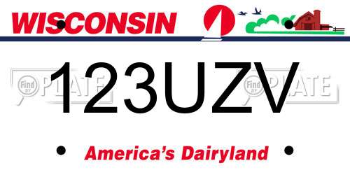 123UZV Wisconsin License Plate
