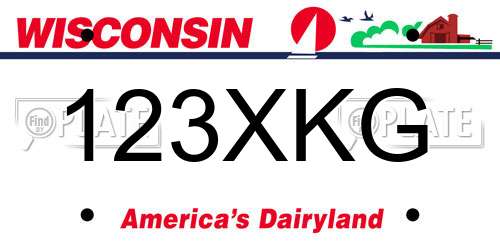 123XKG Wisconsin License Plate