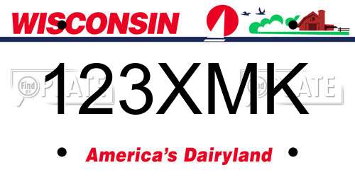 123XMK Wisconsin License Plate