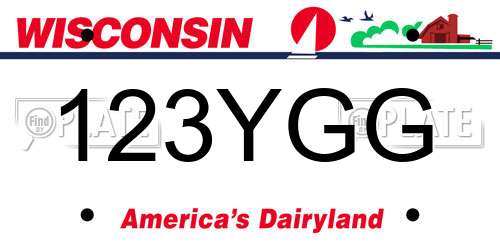 123YGG Wisconsin License Plate