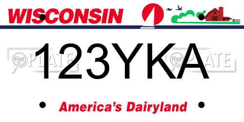 123YKA Wisconsin License Plate