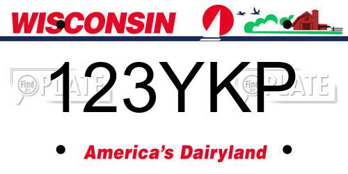 123YKP Wisconsin License Plate