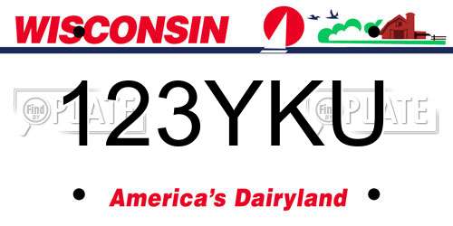 123YKU Wisconsin License Plate