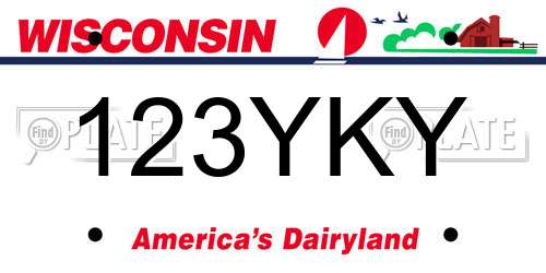 123YKY Wisconsin License Plate