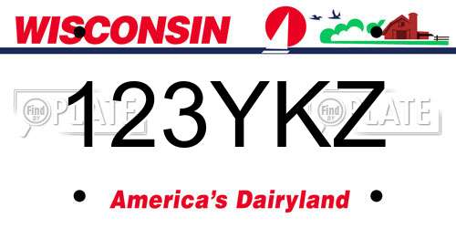 123YKZ Wisconsin License Plate