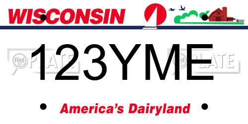 123YME Wisconsin License Plate