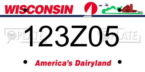 123Z05 Wisconsin License Plate