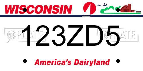 123ZD5 Wisconsin License Plate